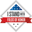 Standing With the Folds of honor badge