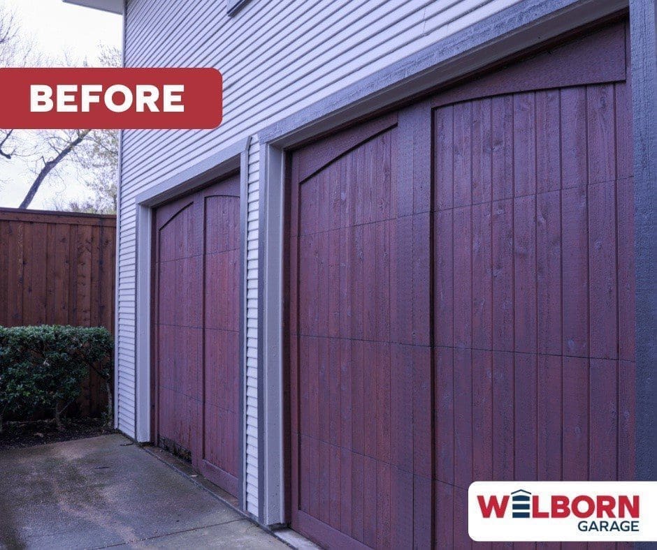 old worn down wooden garage doors Example 2